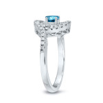 Swirling Blue Round Diamond Engagement Ring with 4/5ct TDW from Yaffie Gold