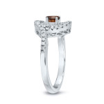 Engage in Style with Yaffie Brown Round Diamond Swirl Ring - 4/5ct TDW Gold Sparkle
