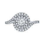 Swirled Round Diamond Engagement Ring with 4/5ct TDW, by Yaffie Gold.