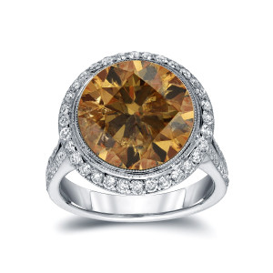 Engage in Elegance with Yaffie 7 3/4ct TDW Cognac Diamond Ring.
