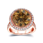 Engage in Elegance with Yaffie 7 3/4ct TDW Cognac Diamond Ring.