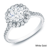Yaffie Certified 1.5ct Diamond Halo Ring for Engagements