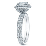 Certified Gold Yaffie Halo Ring with 1.75ct TDW Diamond