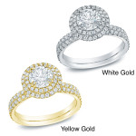 1 3/4ct TDW Diamond Halo Engagement Ring, Yaffie Gold Certified