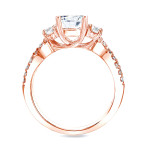 Certified Yaffie Diamond 3-Stone Ring with 1.5 ct of Stunning Rose Gold Sparkle