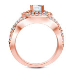 Radiant Yaffie Ring, Rose Gold with 1 1/2 ct TDW Round Diamonds