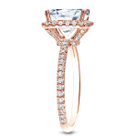 Certified Cushion-Cut Diamond Halo Engagement Ring in Yaffie Rose Gold with a Dazzling 1 1/2ct TDW