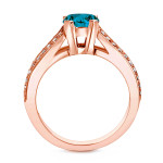 Engage in Blue Radiance with Yaffie Rose Gold 1 1/4ct TDW Round Diamond Ring