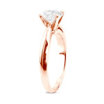 Certified Round Diamond Solitaire Ring in Glamorous Rose Gold with 1/2ct Total Diamond Weight