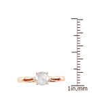 Yaffie Round Diamond Solitaire Engagement Ring in Rose Gold with 1/2ct TDW