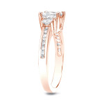 Certified Princess Diamond Engagement Ring with 1.50ct TDW in Yaffie Rose Gold