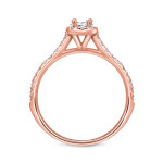 Radiant Diamond Halo Bridal Ring Set - Yaffie Rose Gold, 1ct TDW Certified