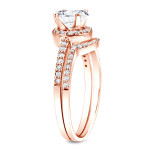 Sparkling Yaffie Rose Gold Bridal Set with 1 Carat Total Diamond Weight