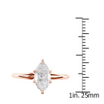 Marquise Diamond Ring - Yaffie Rose Gold - 1 Carat Total Weight - 6 Prongs