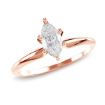 Marquise Diamond Ring - Yaffie Rose Gold - 1 Carat Total Weight - 6 Prongs