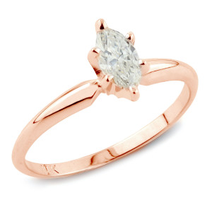 Gorgeous Yaffie Rose Gold Marquise Diamond Ring with 1ct TDW for Engagement