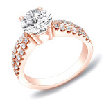1ct TDW Round Diamond Engagement Ring - Elegant Yaffie Rose Gold Edition