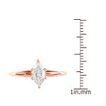 Rose Gold Marquise Diamond Engagement Ring with 2/5 Total Diamond Weight by Yaffie