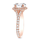 Sparkling Yaffie 2ct TDW Halo Diamond Engagement Ring with Split-shank, Certified in Rose Gold