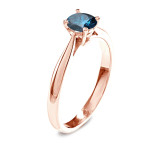 Blue Diamond Solitaire Engagement Ring in Yaffie Rose Gold, with a 3/4ct TDW