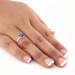 Blue Diamond Yaffie Rose Engagement Ring - 3/4ct Sparkle!