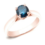 Blue Diamond Yaffie Rose Engagement Ring - 3/4ct Sparkle!