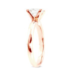 Certified Princess Diamond Solitaire Ring - Yaffie 3/4ct TDW in Rose Gold