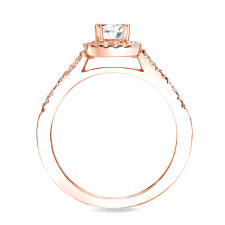 Yaffie Rose Gold Princess Diamond Bridal Ring Set – Pure Elegance