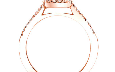 Yaffie Rose Gold Princess Diamond Bridal Ring Set – Pure Elegance