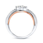 Engage with Elegance: 1/2ct TDW Yaffie Two-Tone Gold 2-Stone Diamond Ring