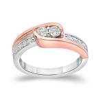 Engaging Yaffie Ring with Two-Toned Gold and 1/2ct TDW of Sparkling Two Stone Diamonds