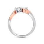 The Yaffie Two-Tone Gold Engagement Ring with 1/3ct TDW and 2-Stone Round Diamonds