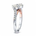 Gold 2-Stone Round Diamond Ring with 1ct Total Weight by Yaffie
