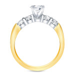 Certified Round Cut Diamond Bridal Ring Set - Yaffie Two-Tone Gold Beauty