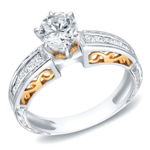 Sparkle in Style with Yaffie 1 1/3ct TDW Certified Round Diamond Ring in Two-Tone Gold