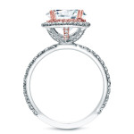 Certified Cushion Cut Diamond Engagement Ring - Yaffie Two-tone Gold Sparkler with 1 3/4ct TDW