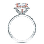 Certified Cushion-Cut Diamond Halo Engagement Ring with 1 3/4 ct TDW in Yaffie Two-Tone Gold