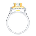 Certified Princess-cut Diamond Ring with 1 4/5ct TDW in Two-tone Gold by Yaffie.