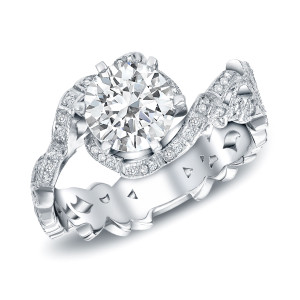 Radiant Round Diamond Engagement Ring in Yaffie White Gold - 1.5 Carats