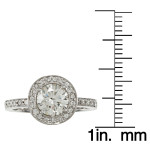 Regal Yaffie White Gold Ring with 1.5ct Diamond Halo - Certified for Your Engagement
