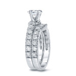 Certified Round-cut Diamond Bridal Ring Set in Yaffie White Gold with 1 1/2ct TDW