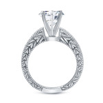 Vintage Style Bridal Set with Certified Round-cut White Gold Diamond, 1 1/2ct TDW - Yaffie