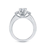 Three Sparkling Diamonds White Gold Engagement Ring by Yaffie, 1 1/2ct Total Weight