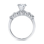 Sparkling Yaffie White Gold Engagement Ring with 1 1/2ct TDW Round Diamonds in Five Stone Setting