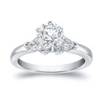 White Gold Diamond Engagement Ring - 1 1/3 ct TDW, 3 Stunning Stones by Yaffie