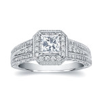 Royal Princess 1 1/4ct TDW Diamond Engagement Ring in Shimmering White Gold by Yaffie