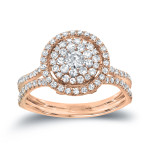 Sparkling Yaffie Engagement Ring with 1 1/6ct TDW White Gold Diamond Cluster.