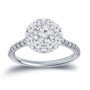 Sparkling Yaffie Engagement Ring with 1 1/6ct TDW White Gold Diamond Cluster.