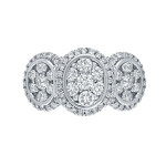 Yaffie 1 3/4ct TDW White Gold Diamond Cluster Engagement Ring, shimmering with elegance.