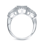 Yaffie 1 3/4ct TDW White Gold Diamond Cluster Engagement Ring, shimmering with elegance.